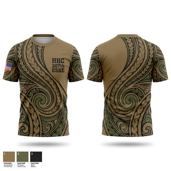 Short Sleeve Performance Shirt, HHC, 307th ESB-E, Army, Teamtime, Team time, sublimation, custom sports apparel, team uniforms, spirit wear, spiritwear, sports uniforms, custom shirts, team store, custom team store, fundraiser sports, apparel fundraiser