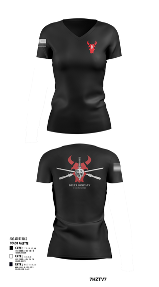 Womens Short Sleeve Vneck Shirt, D Co 1-133 IN, , Teamtime, Team time, sublimation, custom sports apparel, team uniforms, spirit wear, spiritwear, sports uniforms, custom shirts, team store, custom team store, fundraiser sports, apparel fundraiser