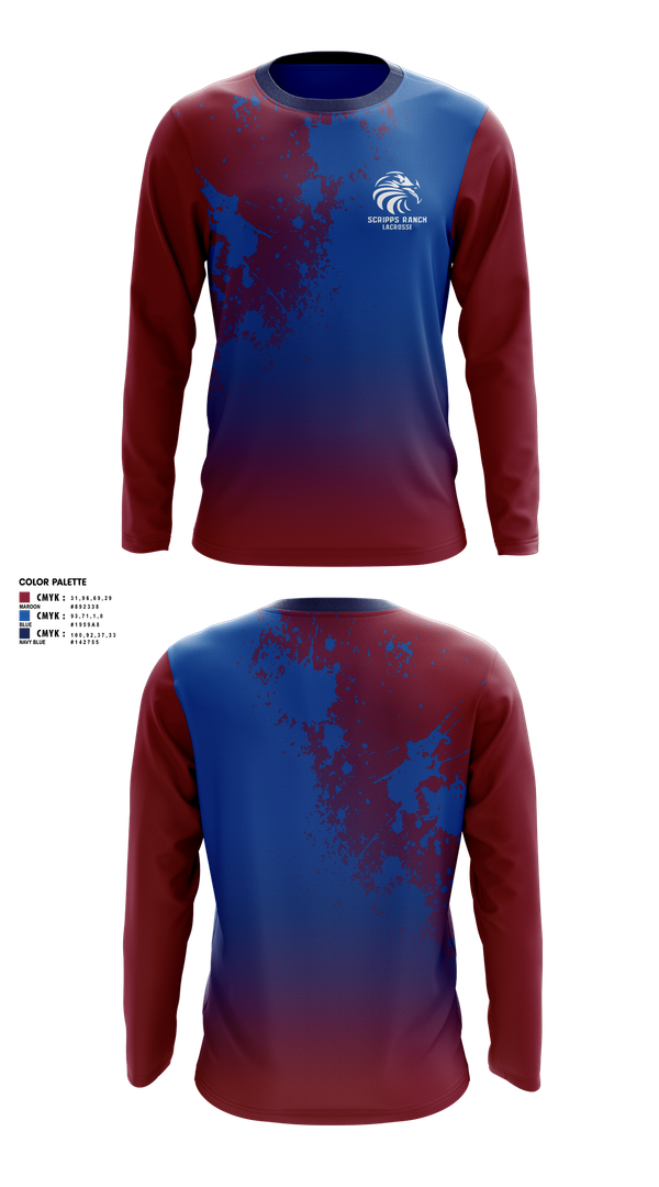 Long Sleeve Performance Shirt, Scripps Ranch Lacrosse, Men's Lacrosse, Teamtime, Team time, sublimation, custom sports apparel, team uniforms, spirit wear, spiritwear, sports uniforms, custom shirts, team store, custom team store, fundraiser sports, apparel fundraiser