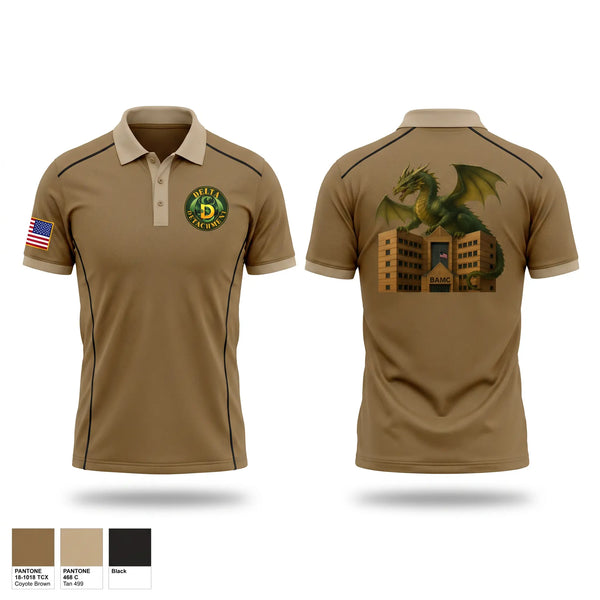 Short Sleeve Performance Polo, D DET, MRBN, BAMC Dragons, Army, Teamtime, Team time, sublimation, custom sports apparel, team uniforms, spirit wear, spiritwear, sports uniforms, custom shirts, team store, custom team store, fundraiser sports, apparel fundraiser