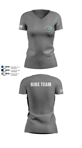 Womens Short Sleeve Vneck Shirt, Prince William Bike Team, , Teamtime, Team time, sublimation, custom sports apparel, team uniforms, spirit wear, spiritwear, sports uniforms, custom shirts, team store, custom team store, fundraiser sports, apparel fundraiser