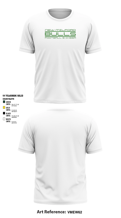 New Milford Bulls Football And Cheerleading 19489077 Short Sleeve Performance Shirt - 17