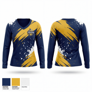 Womens Long Sleeve Vneck Shirt, Texas Legacy, Softball, Teamtime, Team time, sublimation, custom sports apparel, team uniforms, spirit wear, spiritwear, sports uniforms, custom shirts, team store, custom team store, fundraiser sports, apparel fundraiser