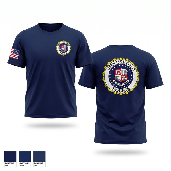 Old School Cotton Feel Shirt, Jonesboro Police Department, Police, Teamtime, Team time, sublimation, custom sports apparel, team uniforms, spirit wear, spiritwear, sports uniforms, custom shirts, team store, custom team store, fundraiser sports, apparel fundraiser