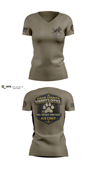 Womens Short Sleeve Vneck Shirt, Dane County K9, Police, Teamtime, Team time, sublimation, custom sports apparel, team uniforms, spirit wear, spiritwear, sports uniforms, custom shirts, team store, custom team store, fundraiser sports, apparel fundraiser