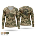 Huskie battalion 91076037 Women's Long Sleeve V-neck Shirt - 1