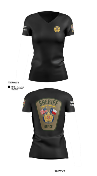 Womens Short Sleeve Vneck Shirt, Willacy County Sheriff's Office, Police, Teamtime, Team time, sublimation, custom sports apparel, team uniforms, spirit wear, spiritwear, sports uniforms, custom shirts, team store, custom team store, fundraiser sports, apparel fundraiser