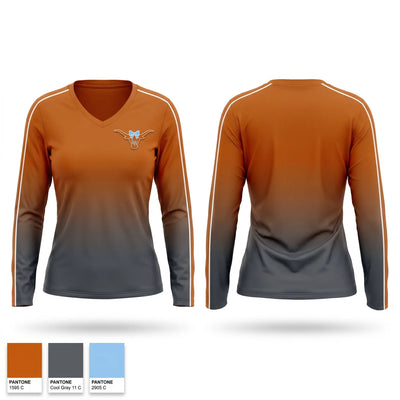 Central Pa Longhorns Women's Long Sleeve V-neck Shirt - 1
