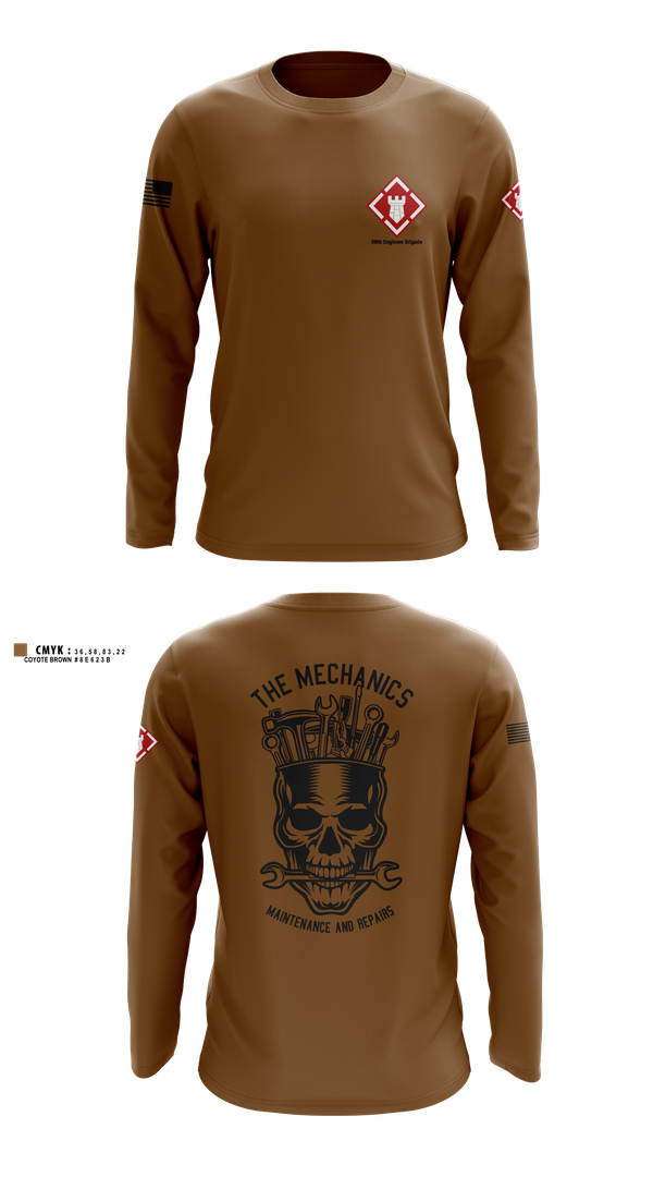 Long Sleeve Performance Shirt, 20th Engineer Brigade, , Teamtime, Team time, sublimation, custom sports apparel, team uniforms, spirit wear, spiritwear, sports uniforms, custom shirts, team store, custom team store, fundraiser sports, apparel fundraiser