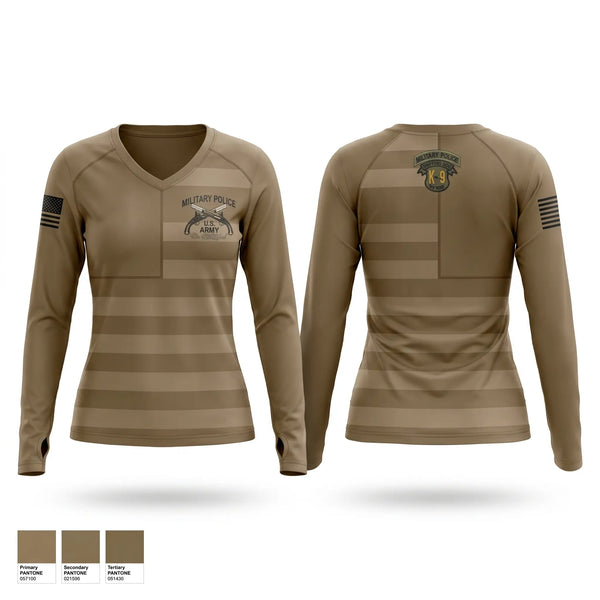 Womens Long Sleeve Vneck Shirt, Mpk9, Army, Teamtime, Team time, sublimation, custom sports apparel, team uniforms, spirit wear, spiritwear, sports uniforms, custom shirts, team store, custom team store, fundraiser sports, apparel fundraiser
