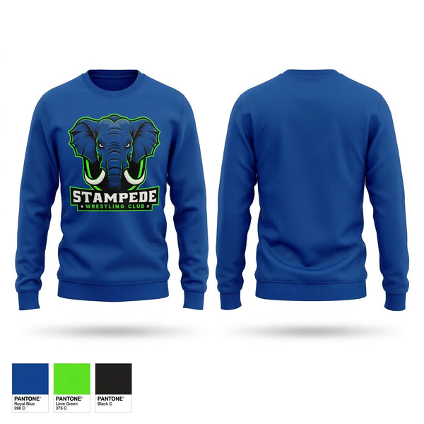 Crew Neck Sweatshirt, Stampede, Wrestling, Teamtime, Team time, sublimation, custom sports apparel, team uniforms, spirit wear, spiritwear, sports uniforms, custom shirts, team store, custom team store, fundraiser sports, apparel fundraiser