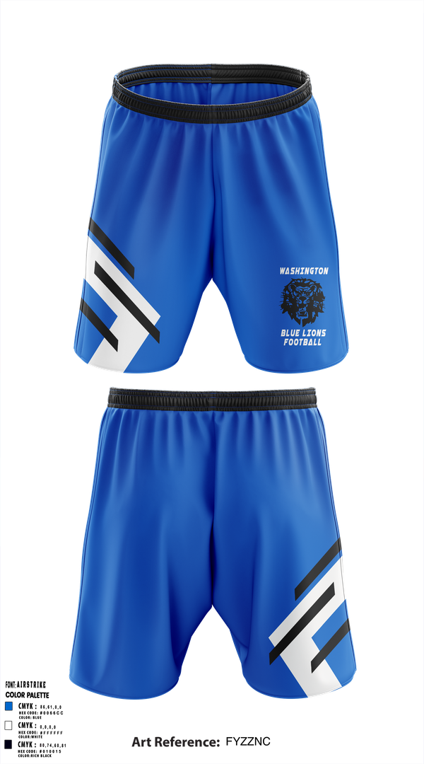 Athletic Shorts With Pockets, Washington Blue Lions Football, , Teamtime, Team time, sublimation, custom sports apparel, team uniforms, spirit wear, spiritwear, sports uniforms, custom shirts, team store, custom team store, fundraiser sports, apparel fundraiser