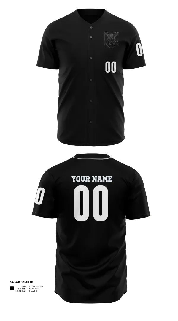 Full Button Baseball Jersey, Eastern Iowa Valkyries, Softball, Teamtime, Team time, sublimation, custom sports apparel, team uniforms, spirit wear, spiritwear, sports uniforms, custom shirts, team store, custom team store, fundraiser sports, apparel fundraiser