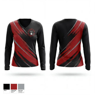 Womens Long Sleeve Vneck Shirt, Spartan Boxing, Wrestling, Teamtime, Team time, sublimation, custom sports apparel, team uniforms, spirit wear, spiritwear, sports uniforms, custom shirts, team store, custom team store, fundraiser sports, apparel fundraiser