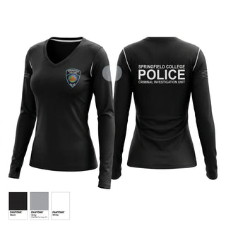 Womens Long Sleeve Vneck Shirt, Springfield College Police, Police, Teamtime, Team time, sublimation, custom sports apparel, team uniforms, spirit wear, spiritwear, sports uniforms, custom shirts, team store, custom team store, fundraiser sports, apparel fundraiser