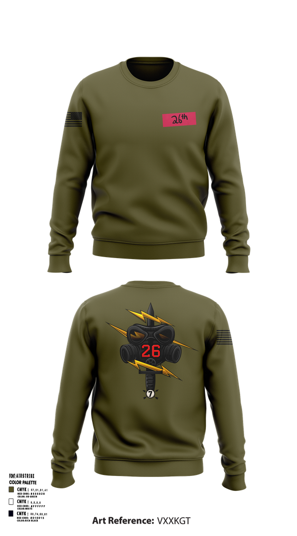 Crew Neck Sweatshirt, 26th CM Co, , Teamtime, Team time, sublimation, custom sports apparel, team uniforms, spirit wear, spiritwear, sports uniforms, custom shirts, team store, custom team store, fundraiser sports, apparel fundraiser