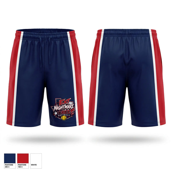 Athletic Shorts With Pockets, Etx Nightmares, Softball, Teamtime, Team time, sublimation, custom sports apparel, team uniforms, spirit wear, spiritwear, sports uniforms, custom shirts, team store, custom team store, fundraiser sports, apparel fundraiser