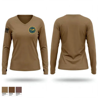 Womens Long Sleeve Vneck Shirt, OSTC Det. Norfolk, Navy, Teamtime, Team time, sublimation, custom sports apparel, team uniforms, spirit wear, spiritwear, sports uniforms, custom shirts, team store, custom team store, fundraiser sports, apparel fundraiser