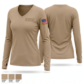 Womens Long Sleeve Vneck Shirt, Newberry Fire Department, Fire Department, Teamtime, Team time, sublimation, custom sports apparel, team uniforms, spirit wear, spiritwear, sports uniforms, custom shirts, team store, custom team store, fundraiser sports, apparel fundraiser