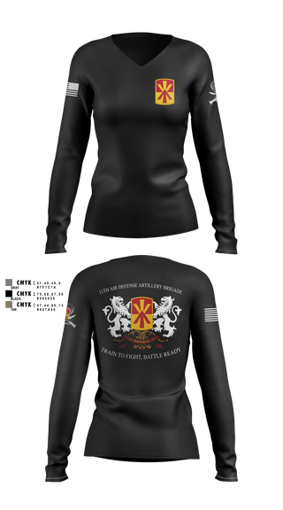 Womens Long Sleeve Vneck Shirt, Bravo 1-43 ADA, Army, Teamtime, Team time, sublimation, custom sports apparel, team uniforms, spirit wear, spiritwear, sports uniforms, custom shirts, team store, custom team store, fundraiser sports, apparel fundraiser