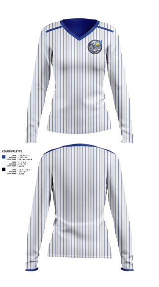 Womens Long Sleeve Vneck Shirt, Capital Area Mainiacs, Softball, Teamtime, Team time, sublimation, custom sports apparel, team uniforms, spirit wear, spiritwear, sports uniforms, custom shirts, team store, custom team store, fundraiser sports, apparel fundraiser