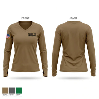 Womens Long Sleeve Vneck Shirt, Brewster Fire Department, Fire Department, Teamtime, Team time, sublimation, custom sports apparel, team uniforms, spirit wear, spiritwear, sports uniforms, custom shirts, team store, custom team store, fundraiser sports, apparel fundraiser