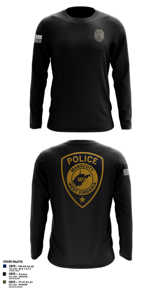 Long Sleeve Performance Shirt, Mabscott Police Department, Police, Teamtime, Team time, sublimation, custom sports apparel, team uniforms, spirit wear, spiritwear, sports uniforms, custom shirts, team store, custom team store, fundraiser sports, apparel fundraiser