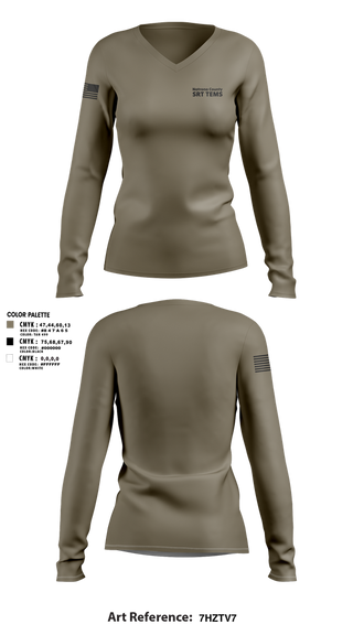 Womens Long Sleeve Vneck Shirt, Natrona County SRT TEMS, , Teamtime, Team time, sublimation, custom sports apparel, team uniforms, spirit wear, spiritwear, sports uniforms, custom shirts, team store, custom team store, fundraiser sports, apparel fundraiser