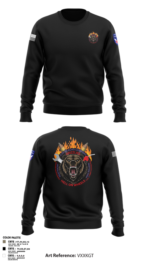 Crew Neck Sweatshirt, E co 1/25, Army, Teamtime, Team time, sublimation, custom sports apparel, team uniforms, spirit wear, spiritwear, sports uniforms, custom shirts, team store, custom team store, fundraiser sports, apparel fundraiser