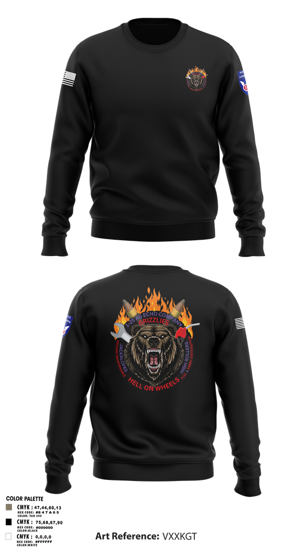 Crew Neck Sweatshirt, E co 1/25, Army, Teamtime, Team time, sublimation, custom sports apparel, team uniforms, spirit wear, spiritwear, sports uniforms, custom shirts, team store, custom team store, fundraiser sports, apparel fundraiser