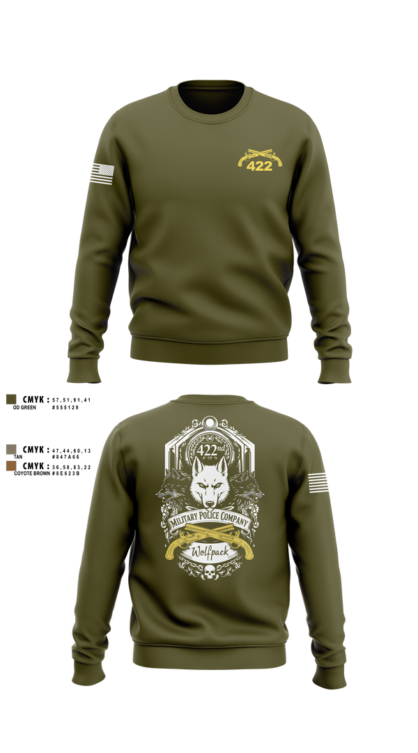 Crew Neck Sweatshirt, 422nd Military Police Company, Army, Teamtime, Team time, sublimation, custom sports apparel, team uniforms, spirit wear, spiritwear, sports uniforms, custom shirts, team store, custom team store, fundraiser sports, apparel fundraiser