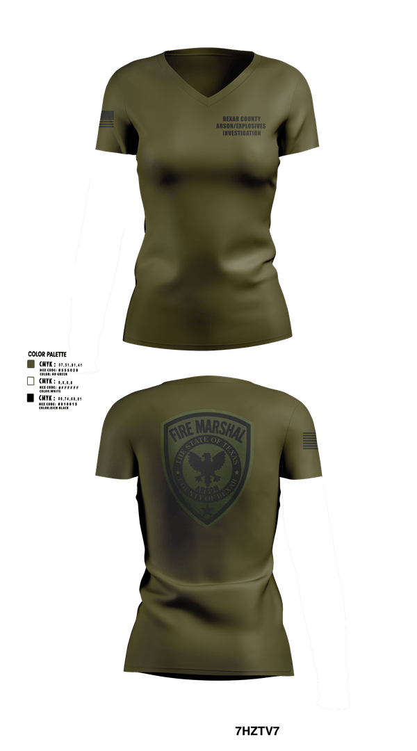 Bexar County Arson/Explosives Investigation 28188418 Women's Short Sleeve V-neck Shirt - 25