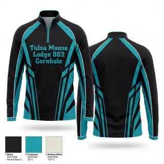 Quarter Zip Jacket, Tulsa Moose Lodge #862 Cornhole, Spirit Store, Teamtime, Team time, sublimation, custom sports apparel, team uniforms, spirit wear, spiritwear, sports uniforms, custom shirts, team store, custom team store, fundraiser sports, apparel fundraiser