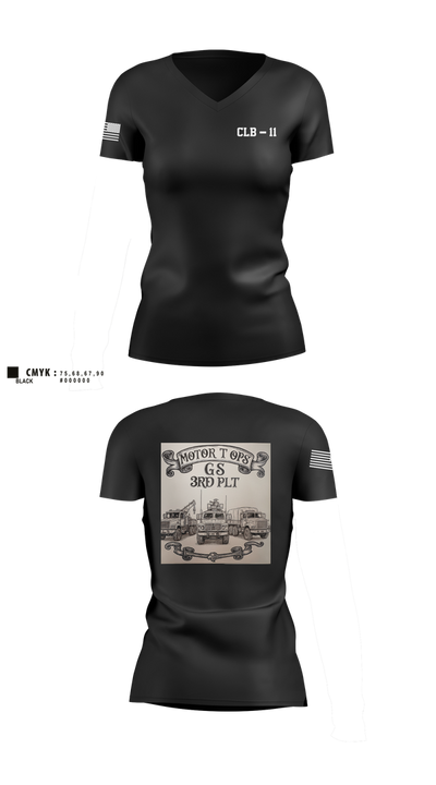 CLB-11 21730223 Women's Short Sleeve V-neck Shirt - 1