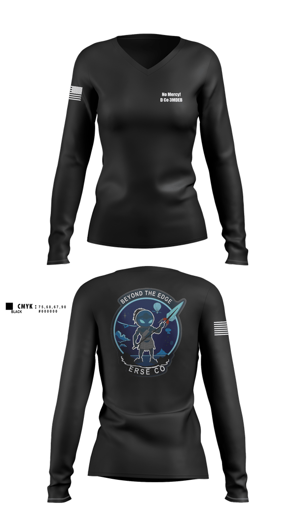 Womens Long Sleeve Vneck Shirt, ERSE Company, Army, Teamtime, Team time, sublimation, custom sports apparel, team uniforms, spirit wear, spiritwear, sports uniforms, custom shirts, team store, custom team store, fundraiser sports, apparel fundraiser