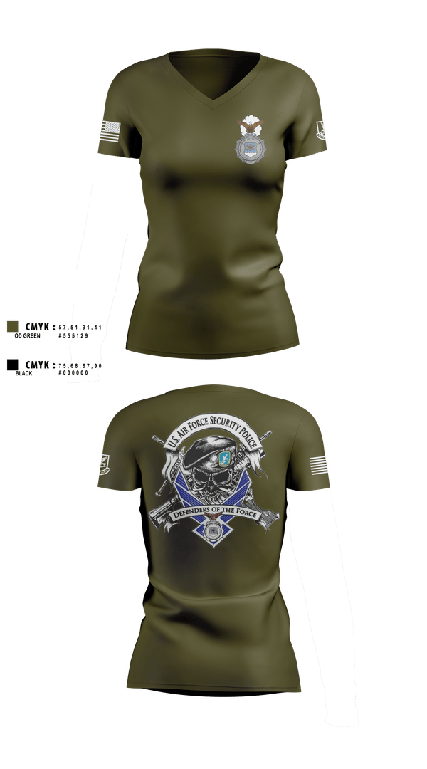 Womens Short Sleeve Vneck Shirt, 101st security forces, Air Force, Teamtime, Team time, sublimation, custom sports apparel, team uniforms, spirit wear, spiritwear, sports uniforms, custom shirts, team store, custom team store, fundraiser sports, apparel fundraiser