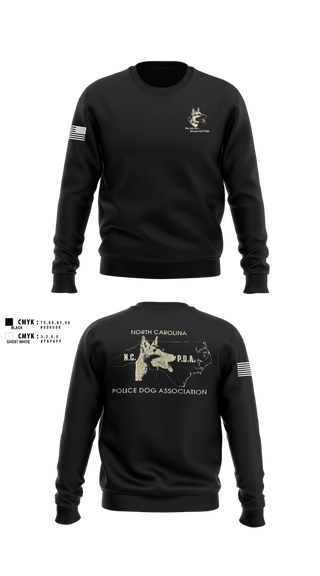 Crew Neck Sweatshirt, North Carolina Police Dog Association, Police, Teamtime, Team time, sublimation, custom sports apparel, team uniforms, spirit wear, spiritwear, sports uniforms, custom shirts, team store, custom team store, fundraiser sports, apparel fundraiser