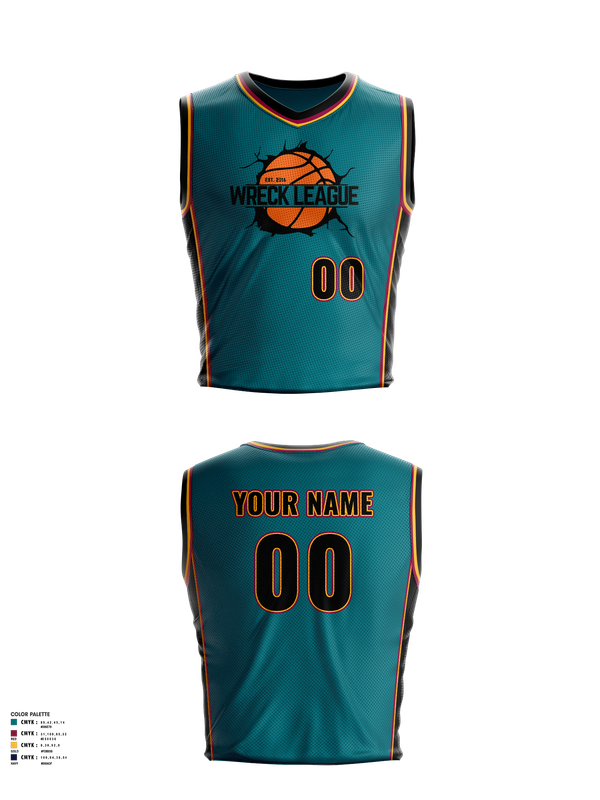 Mens Basketball Jersey, Wreck League, Men's Basketball, Teamtime, Team time, sublimation, custom sports apparel, team uniforms, spirit wear, spiritwear, sports uniforms, custom shirts, team store, custom team store, fundraiser sports, apparel fundraiser