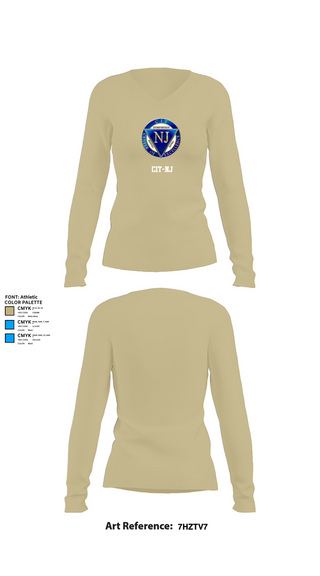 Womens Long Sleeve Vneck Shirt, CIT-NJ, , Teamtime, Team time, sublimation, custom sports apparel, team uniforms, spirit wear, spiritwear, sports uniforms, custom shirts, team store, custom team store, fundraiser sports, apparel fundraiser