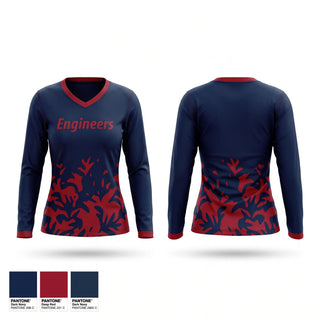 Womens Long Sleeve Vneck Shirt, Engineers, Baseball, Teamtime, Team time, sublimation, custom sports apparel, team uniforms, spirit wear, spiritwear, sports uniforms, custom shirts, team store, custom team store, fundraiser sports, apparel fundraiser
