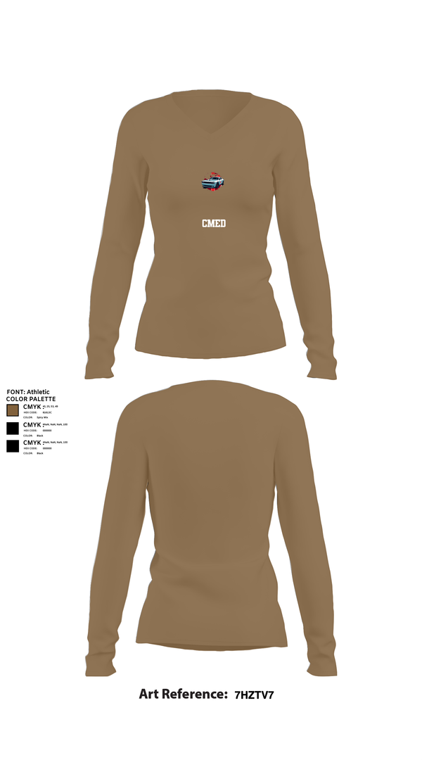 Womens Long Sleeve Vneck Shirt, CMed, , Teamtime, Team time, sublimation, custom sports apparel, team uniforms, spirit wear, spiritwear, sports uniforms, custom shirts, team store, custom team store, fundraiser sports, apparel fundraiser