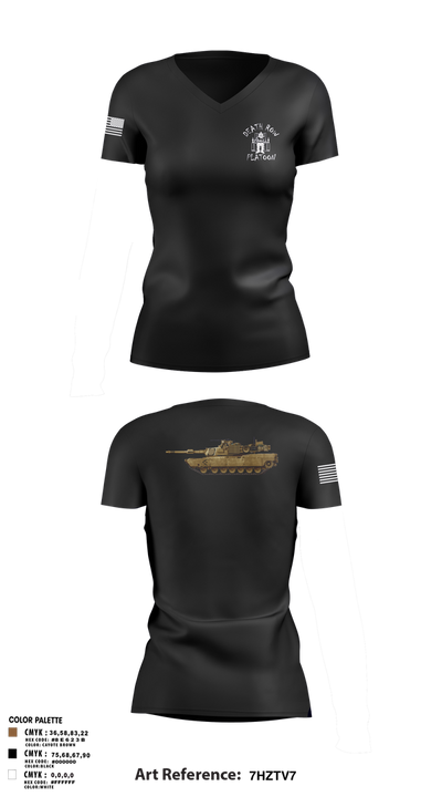 Death Row Platoon, Tomahawk Troop, 5/4 CAV, 2ABCT, 1ID 66483153 Women's Short Sleeve V-neck Shirt - 3
