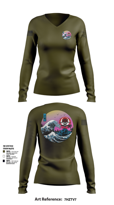 ODA 1123 34681510 Women's Long Sleeve V-neck Shirt - 102