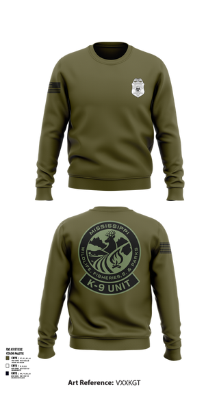 Crew Neck Sweatshirt, MDWFP K9, , Teamtime, Team time, sublimation, custom sports apparel, team uniforms, spirit wear, spiritwear, sports uniforms, custom shirts, team store, custom team store, fundraiser sports, apparel fundraiser