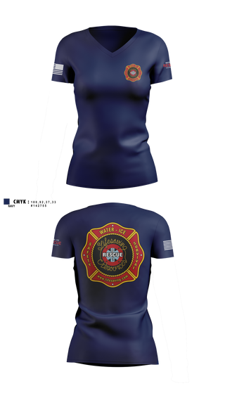 Womens Short Sleeve Vneck Shirt, Eielson AFB, Fire Department, Teamtime, Team time, sublimation, custom sports apparel, team uniforms, spirit wear, spiritwear, sports uniforms, custom shirts, team store, custom team store, fundraiser sports, apparel fundraiser