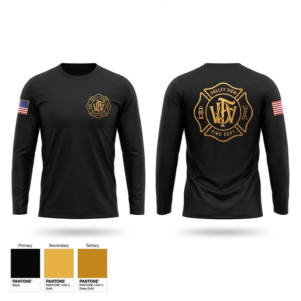 Long Sleeve Performance Shirt, Valley View Fire Department, Fire Department, Teamtime, Team time, sublimation, custom sports apparel, team uniforms, spirit wear, spiritwear, sports uniforms, custom shirts, team store, custom team store, fundraiser sports, apparel fundraiser
