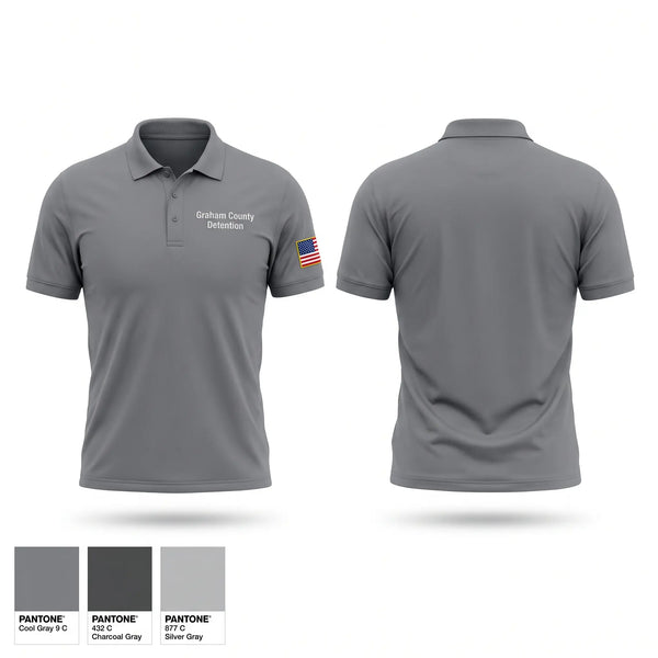 Short Sleeve Performance Polo, Graham County Detention, Police, Teamtime, Team time, sublimation, custom sports apparel, team uniforms, spirit wear, spiritwear, sports uniforms, custom shirts, team store, custom team store, fundraiser sports, apparel fundraiser