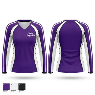 Womens Long Sleeve Vneck Shirt, Lady Legends, Women's Basketball, Teamtime, Team time, sublimation, custom sports apparel, team uniforms, spirit wear, spiritwear, sports uniforms, custom shirts, team store, custom team store, fundraiser sports, apparel fundraiser