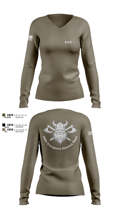 148th E.S.T. 42983044 Women's Long Sleeve V-neck Shirt - 3