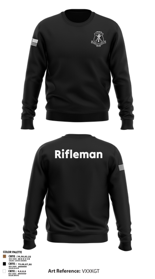 Crew Neck Sweatshirt, Pershing Rifles, Army, Teamtime, Team time, sublimation, custom sports apparel, team uniforms, spirit wear, spiritwear, sports uniforms, custom shirts, team store, custom team store, fundraiser sports, apparel fundraiser